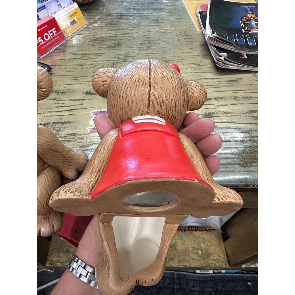 Vintage Hand Painted Mr & Mrs Christmas Bear Shelf Sitters